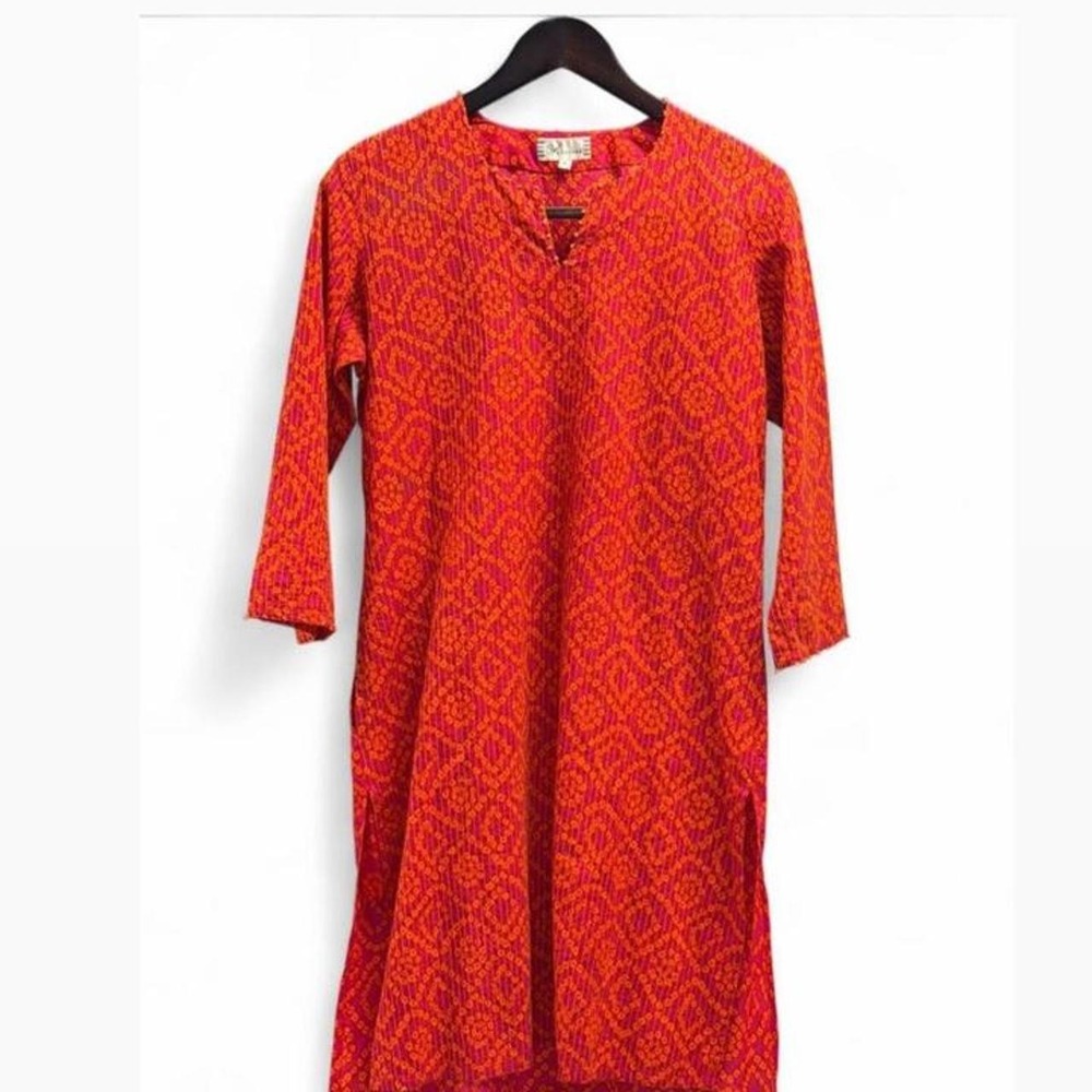 Westside Pink Orange Boho Shift Dress‎ Size Medium